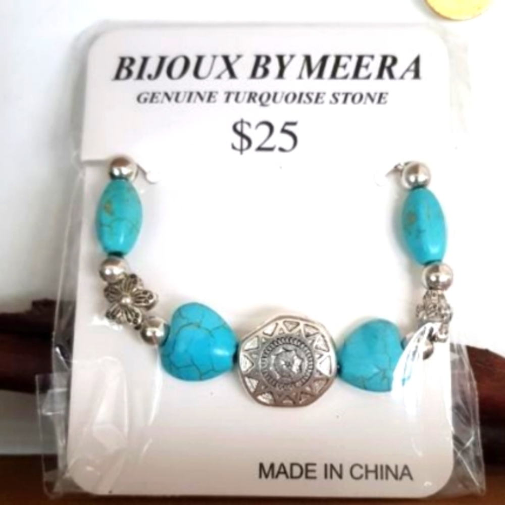 Genuine Turquoise Stone Bracelet  NWT